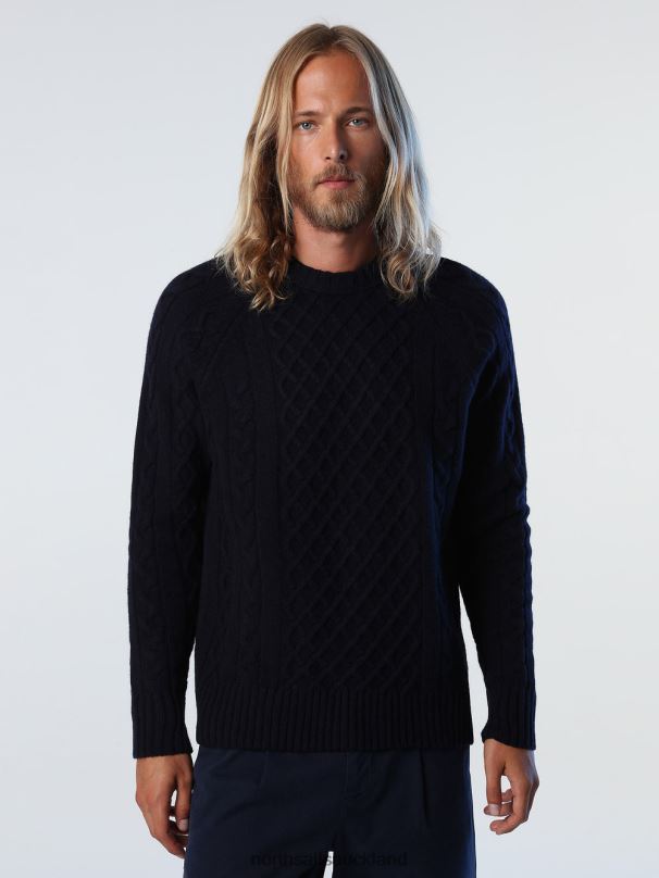 CABLE-KNIT JUMPER Navy blue Clothing Men X20HV769 North Sails
