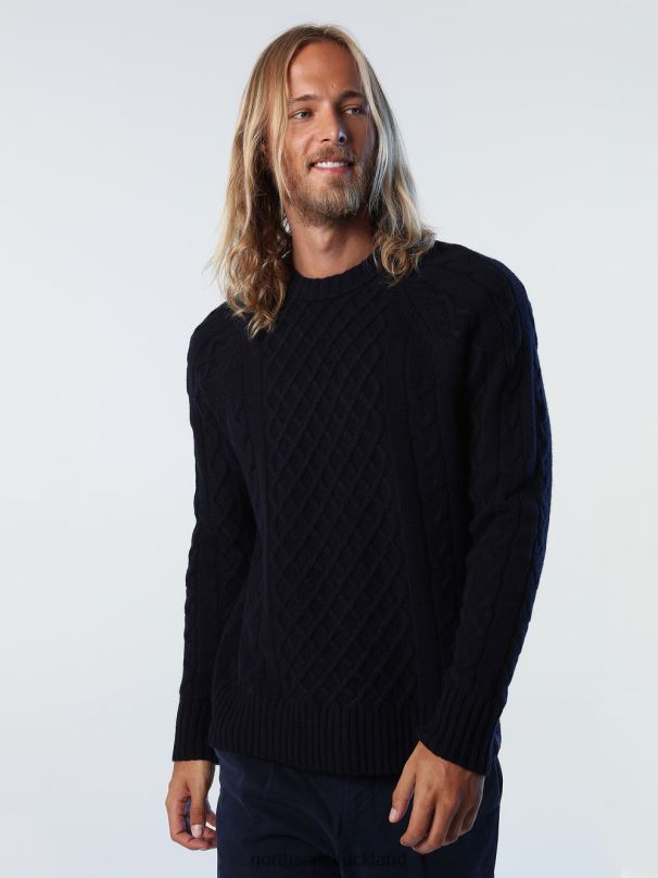 CABLE-KNIT JUMPER Navy blue Clothing Men X20HV769 North Sails