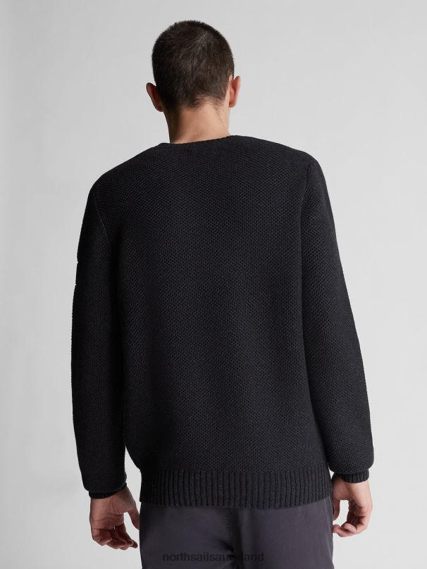 COTTON AND WOOL JUMPER Dark grey melange Clothing Men X20HV1310 North Sails