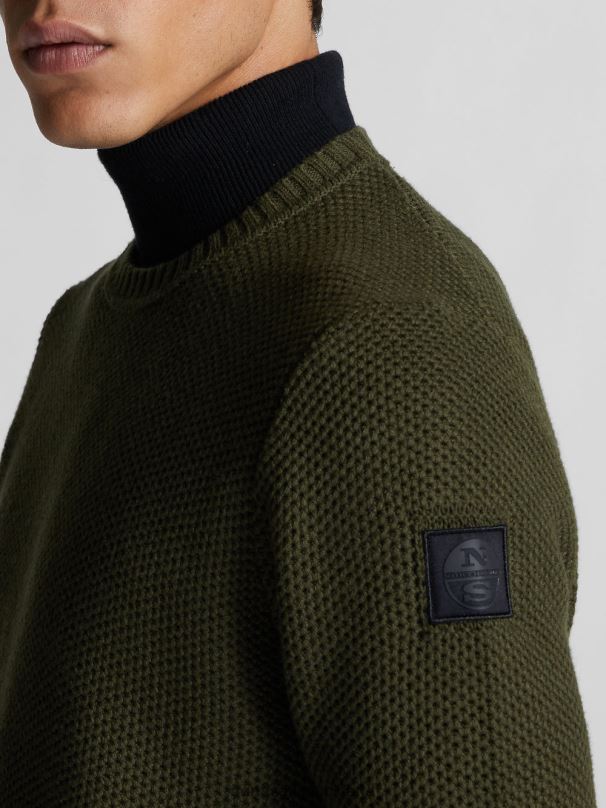 COTTON AND WOOL JUMPER Forest night Clothing Men X20HV1308 North Sails