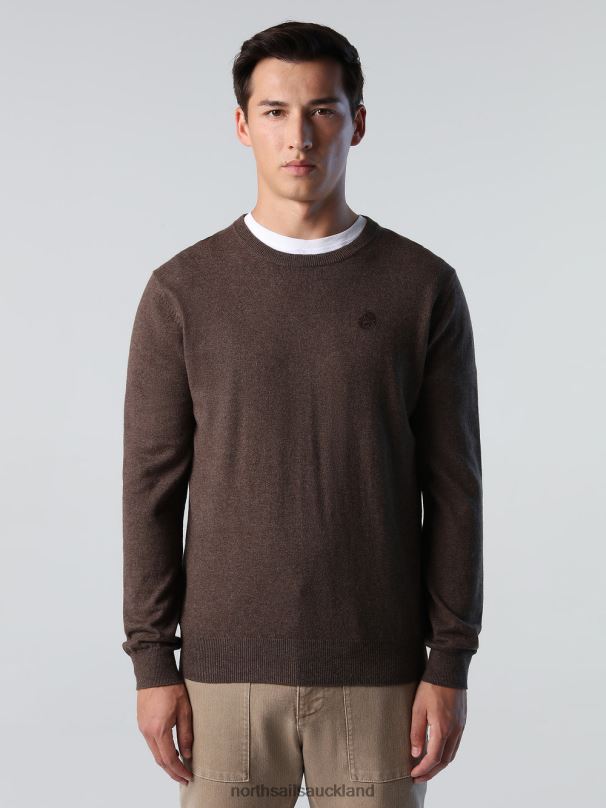 CREW-NECK JUMPER Cocoa melange Clothing Men X20HV904 North Sails