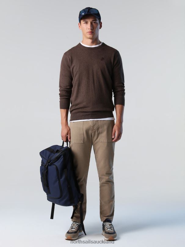 CREW-NECK JUMPER Cocoa melange Clothing Men X20HV904 North Sails