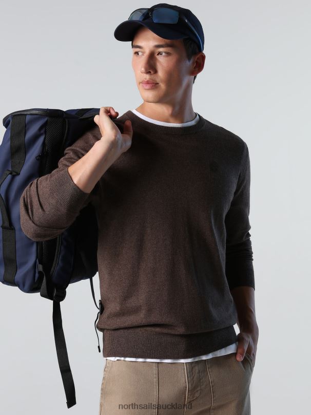 CREW-NECK JUMPER Cocoa melange Clothing Men X20HV904 North Sails