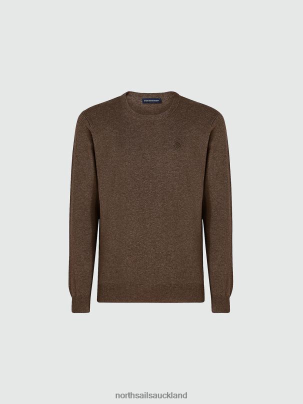 CREW-NECK JUMPER Cocoa melange Clothing Men X20HV904 North Sails