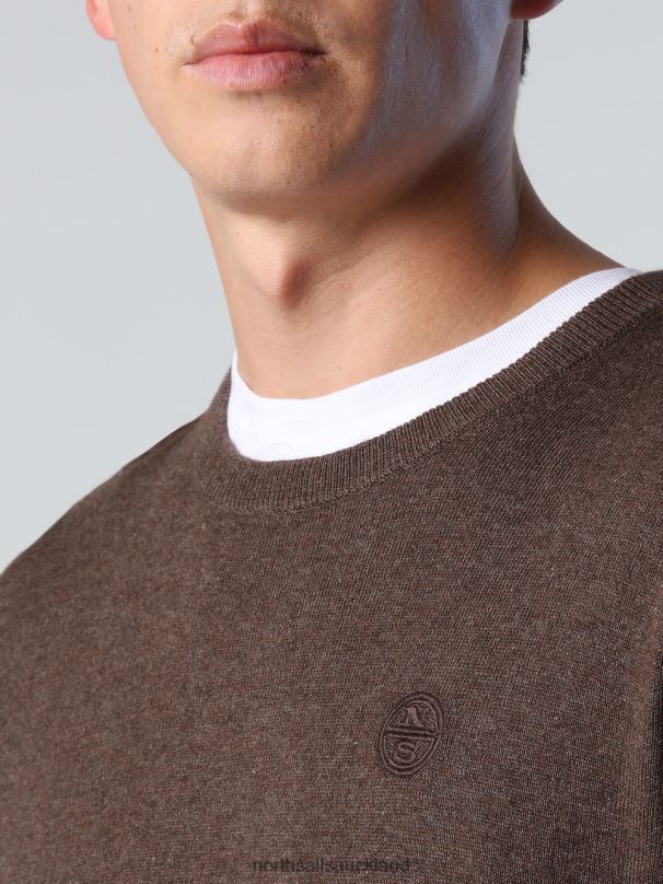 CREW-NECK JUMPER Cocoa melange Clothing Men X20HV904 North Sails