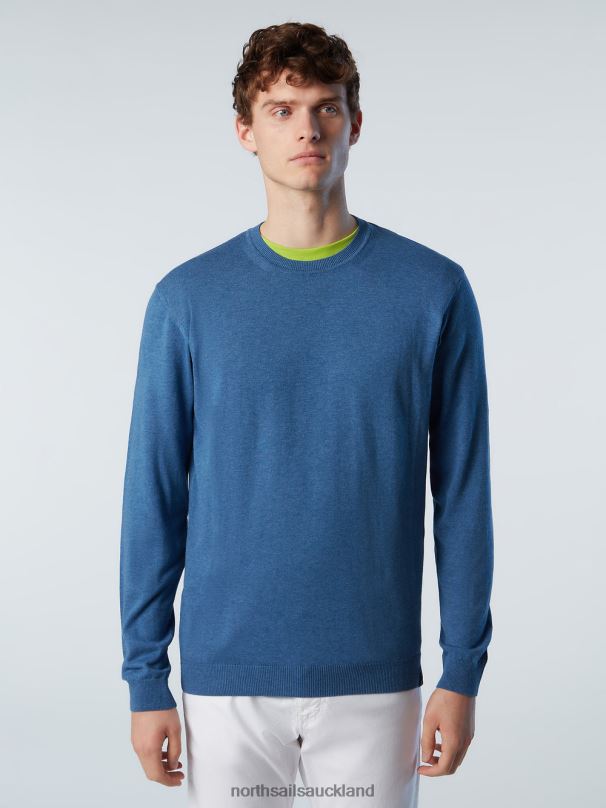 CREW-NECK JUMPER NEW Blue melange Clothing Men X20HV253 North Sails