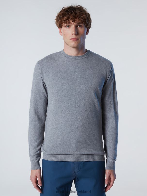 CREW-NECK JUMPER NEW Grey melange Clothing Men X20HV257 North Sails