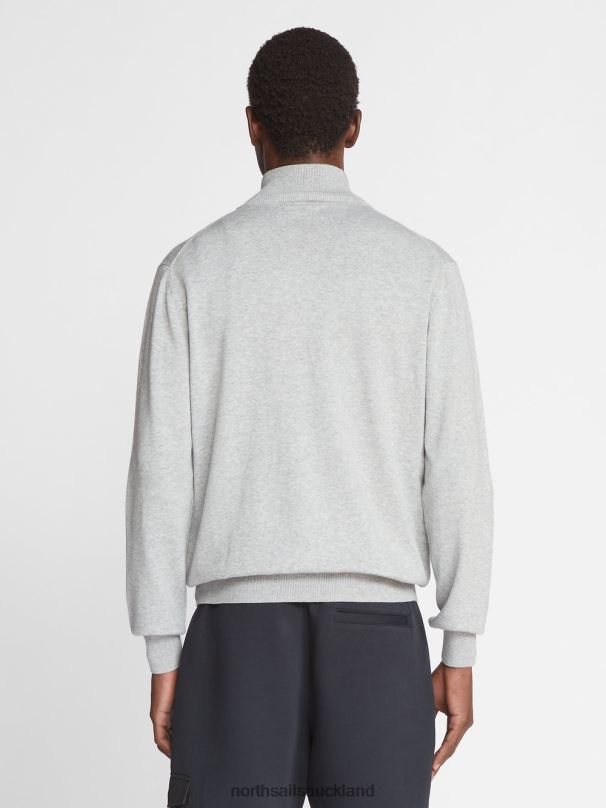 HIGH-NECK CARDIGAN Grey melange Clothing Men X20HV1067 North Sails