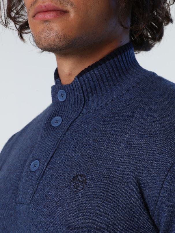 JUMPER WITH BUTTONS China blue melange Clothing Men X20HV727 North Sails