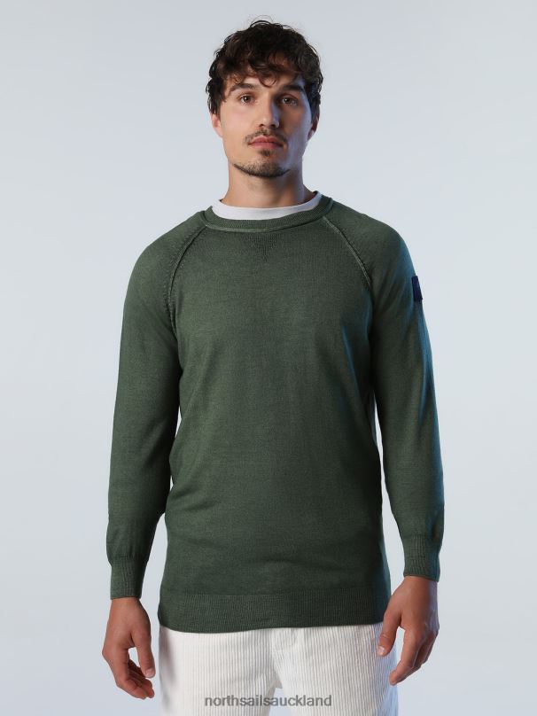 JUMPER WITH V-INSERT Bronze green Clothing Men X20HV723 North Sails