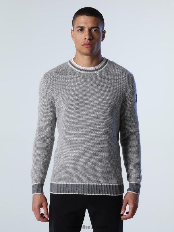 RECYCLED WOOL JUMPER Medium grey melange Clothing Men X20HV991 North Sails