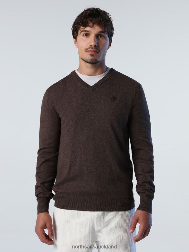 V-NECK JUMPER Cocoa melange Clothing Men X20HV775 North Sails