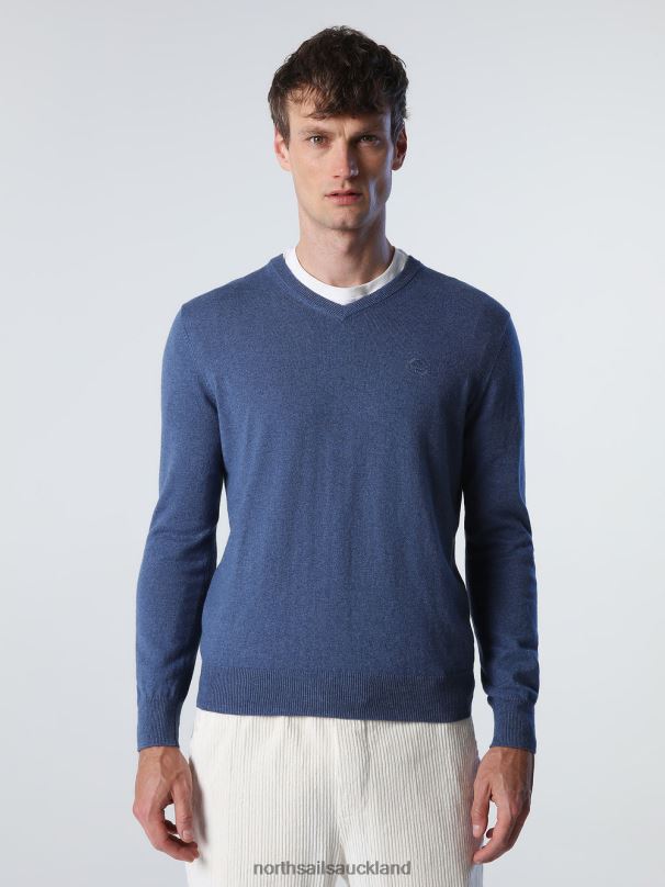 V-NECK JUMPER Dark denim Clothing Men X20HV777 North Sails
