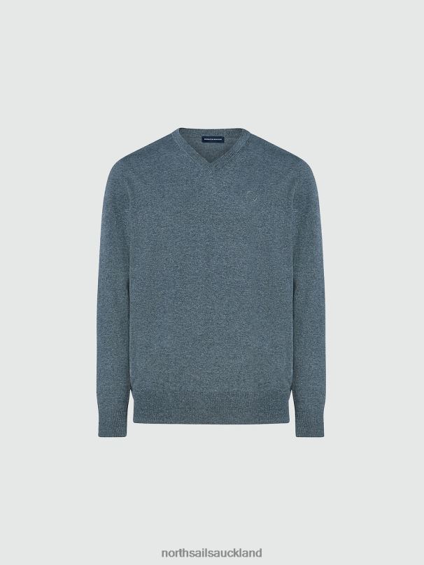 V-NECK JUMPER Medium grey melange Clothing Men X20HV779 North Sails