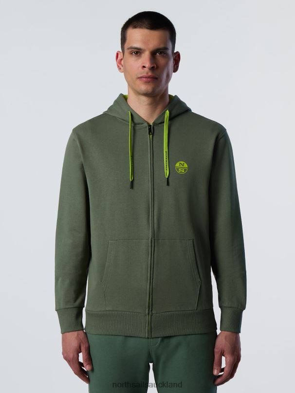FULL-ZIP HOODIE Military green Clothing Men X20HV282 North Sails