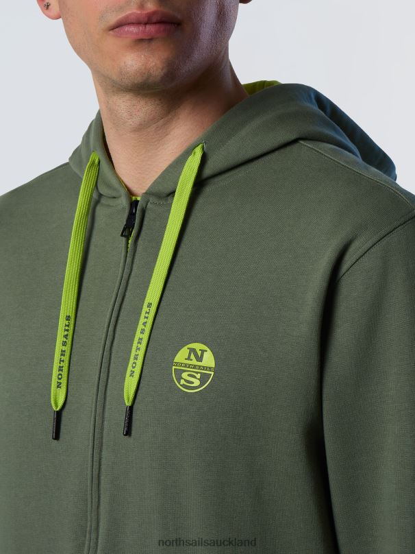 FULL-ZIP HOODIE Military green Clothing Men X20HV282 North Sails