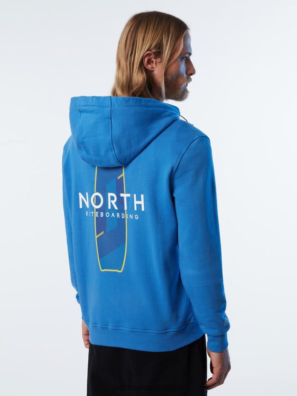 HOODIE FULL ZIP SWEATSHIRT KITE Digital Blue Clothing Men X20HV262 North Sails