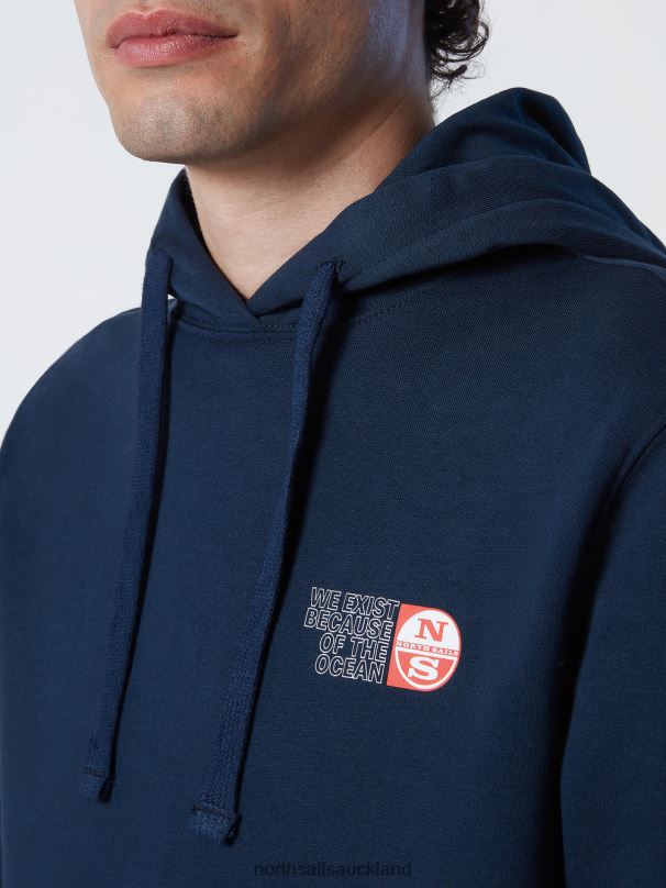 HOODIE WITH GRAPHIC PRINTS Navy blue Clothing Men X20HV278 North Sails