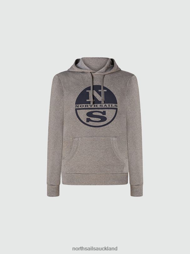 LOGO HOODIE Medium grey melange Clothing Men X20HV788 North Sails