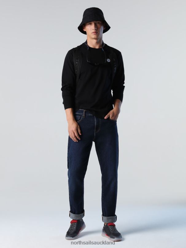 LONG-SLEEVED TOP WITH LOGO Black Clothing Men X20HV305 North Sails