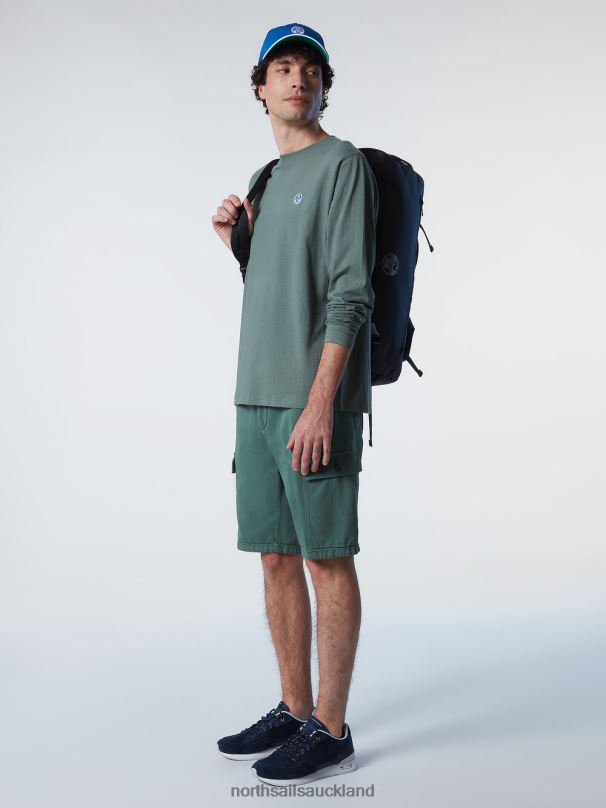 LONG-SLEEVED TOP WITH LOGO Military green Clothing Men X20HV302 North Sails