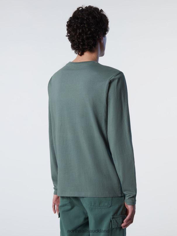 LONG-SLEEVED TOP WITH LOGO Military green Clothing Men X20HV302 North Sails