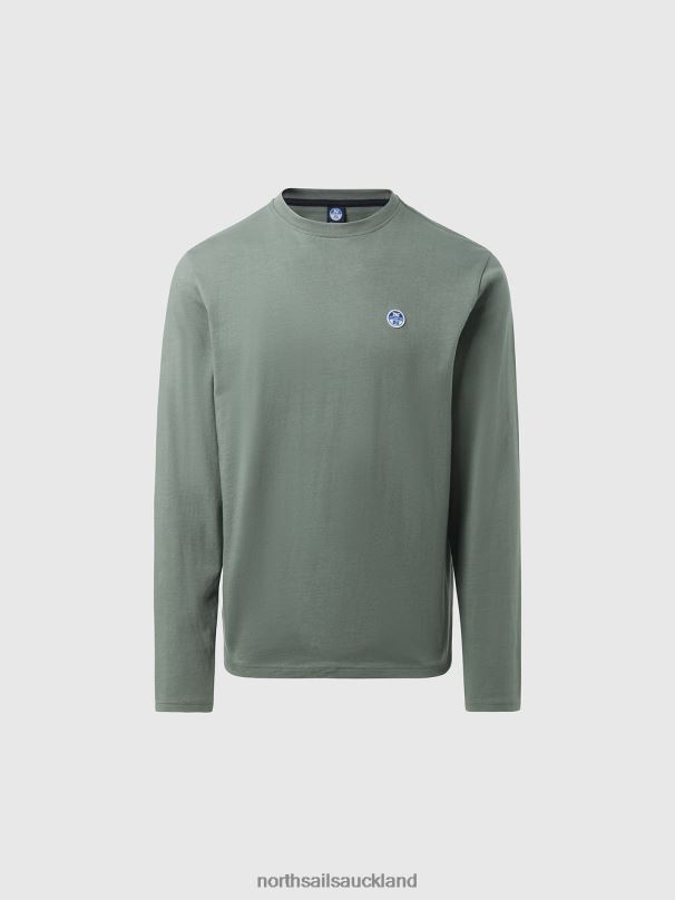 LONG-SLEEVED TOP WITH LOGO Military green Clothing Men X20HV302 North Sails