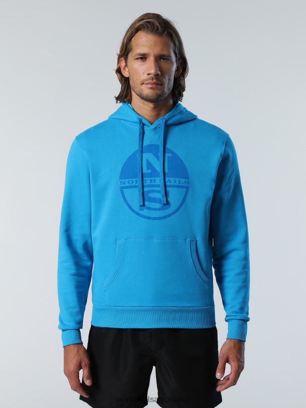 MAXI LOGO HOODIE Turquoise Clothing Men X20HV300 North Sails