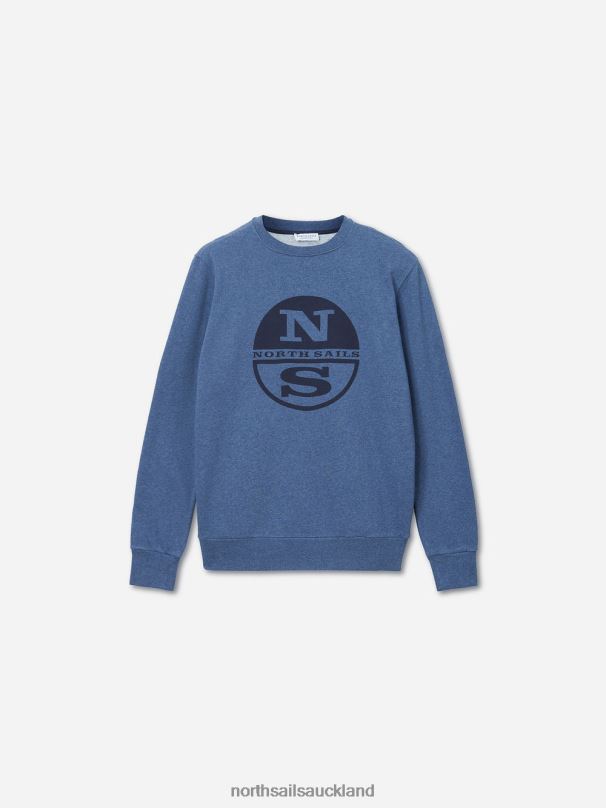 ORGANIC FLEECE SWEATSHIRT Denim blue melange Clothing Men X20HV1324 North Sails