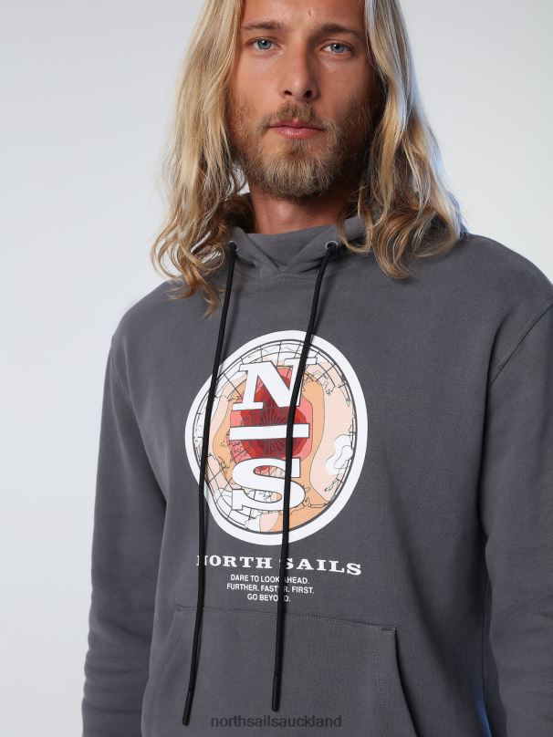 PRINTED HOODIE Asphalt Clothing Men X20HV1016 North Sails