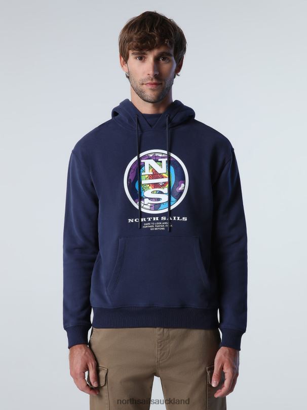 PRINTED HOODIE Navy blue Clothing Men X20HV1015 North Sails