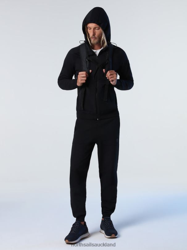 RECYCLED POLYESTER HOODIE Black Clothing Men X20HV722 North Sails