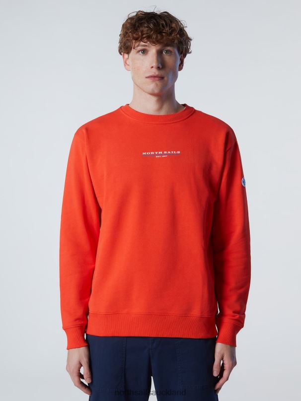 SWEATSHIRT WITH CHEST PRINT Bright orange Clothing Men X20HV292 North Sails