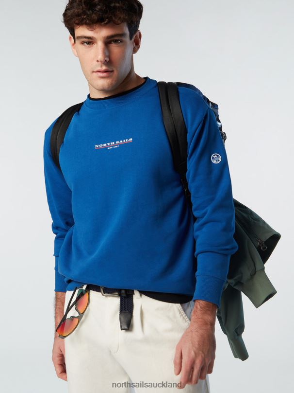 SWEATSHIRT WITH CHEST PRINT Ocean blue Clothing Men X20HV290 North Sails