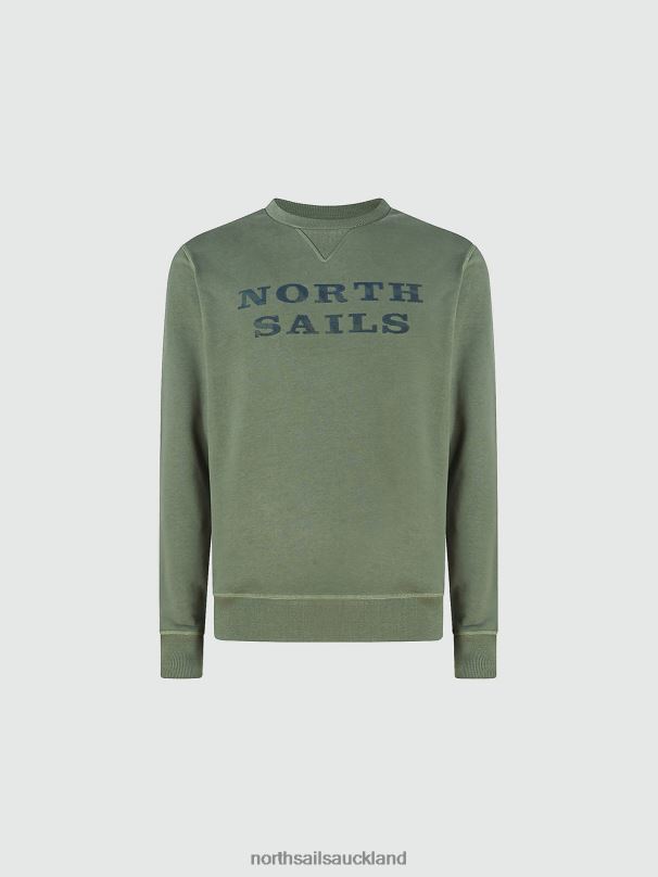 SWEATSHIRT WITH LETTERING Bronze green Clothing Men X20HV930 North Sails