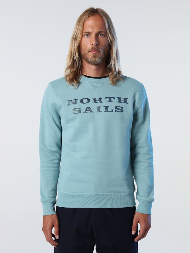 SWEATSHIRT WITH LETTERING Mineral blue Clothing Men X20HV931 North Sails