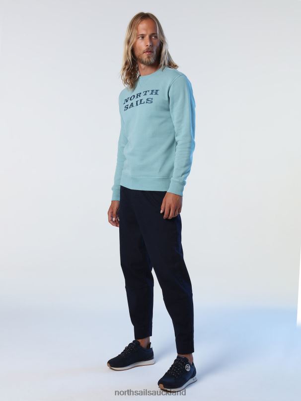 SWEATSHIRT WITH LETTERING Mineral blue Clothing Men X20HV931 North Sails