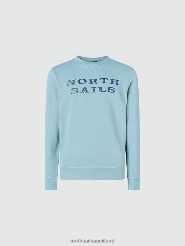 SWEATSHIRT WITH LETTERING Mineral blue Clothing Men X20HV931 North Sails
