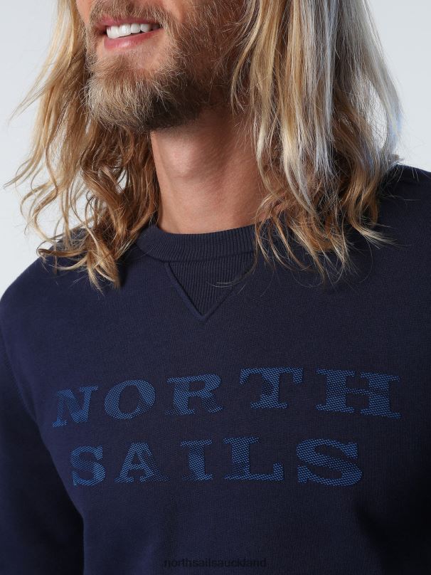 SWEATSHIRT WITH LETTERING Navy blue Clothing Men X20HV932 North Sails