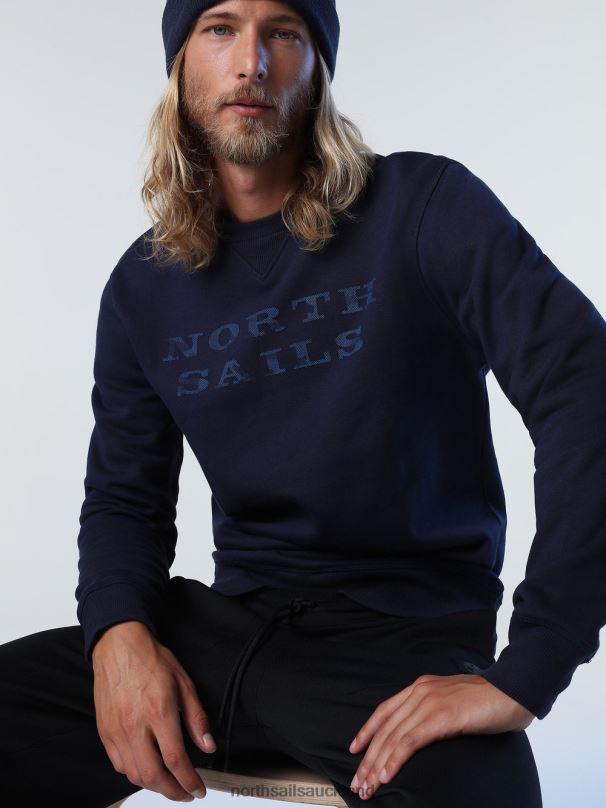SWEATSHIRT WITH LETTERING Navy blue Clothing Men X20HV932 North Sails