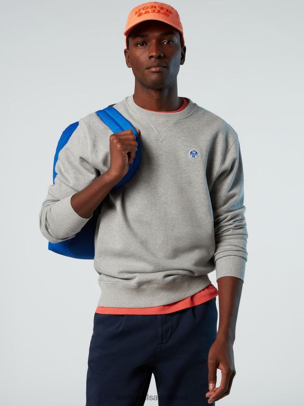 SWEATSHIRT WITH LOGO PATCH Grey melange Clothing Men X20HV287 North Sails