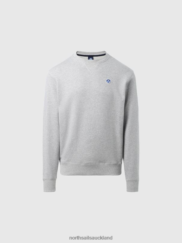 SWEATSHIRT WITH LOGO PATCH Grey melange Clothing Men X20HV287 North Sails