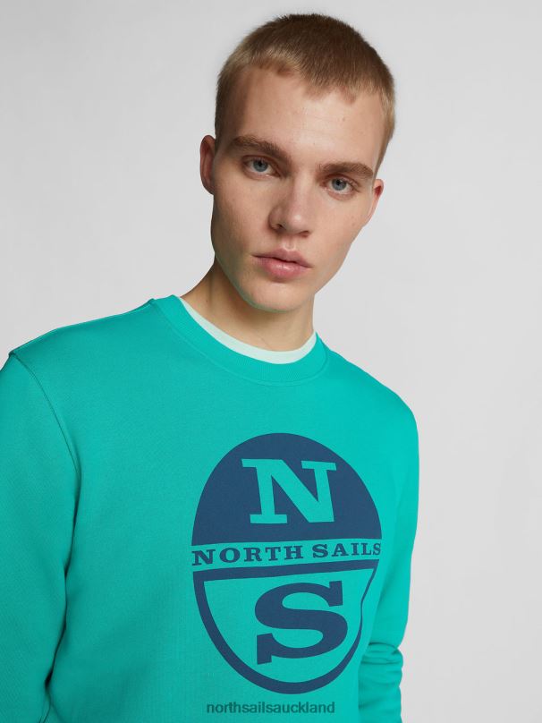SWEATSHIRT WITH MAXI LOGO Emerald Clothing Men X20HV1227 North Sails