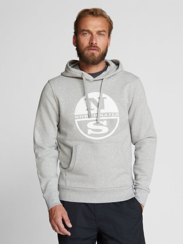 SWEATSHIRT WITH MAXI LOGO Grey melange Clothing Men X20HV1288 North Sails