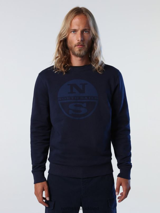 SWEATSHIRT WITH MAXI LOGO Navy blue Clothing Men X20HV950 North Sails