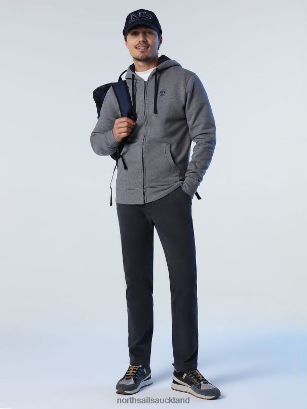 ZIP SWEATSHIRT Medium grey melange Clothing Men X20HV824 North Sails