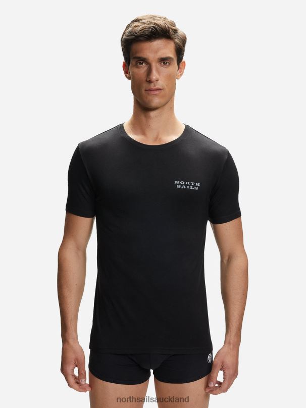 BAMBOO CREW-NECK T-SHIRT Black Clothing Men X20HV484 North Sails