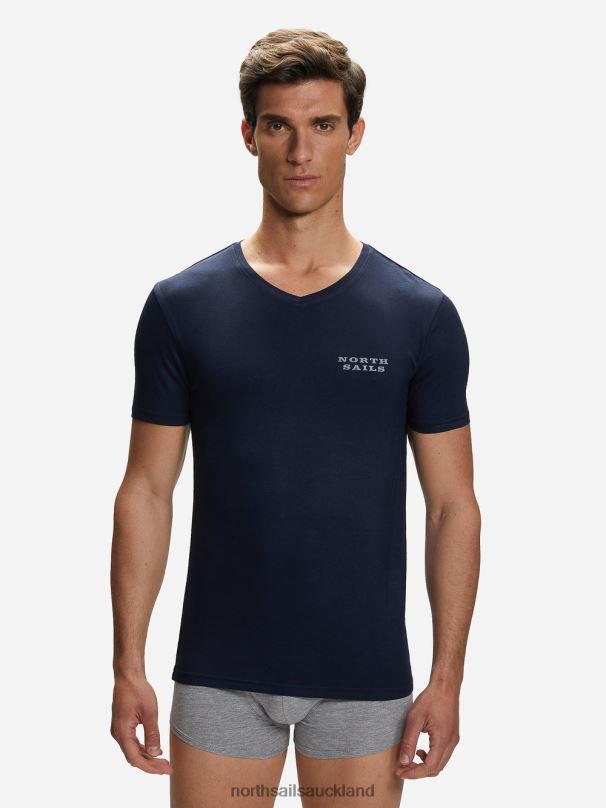 BAMBOO V-NECK T-SHIRT Navy blue Clothing Men X20HV496 North Sails