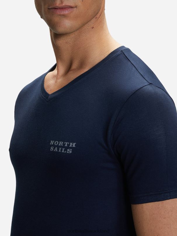 BAMBOO V-NECK T-SHIRT Navy blue Clothing Men X20HV496 North Sails