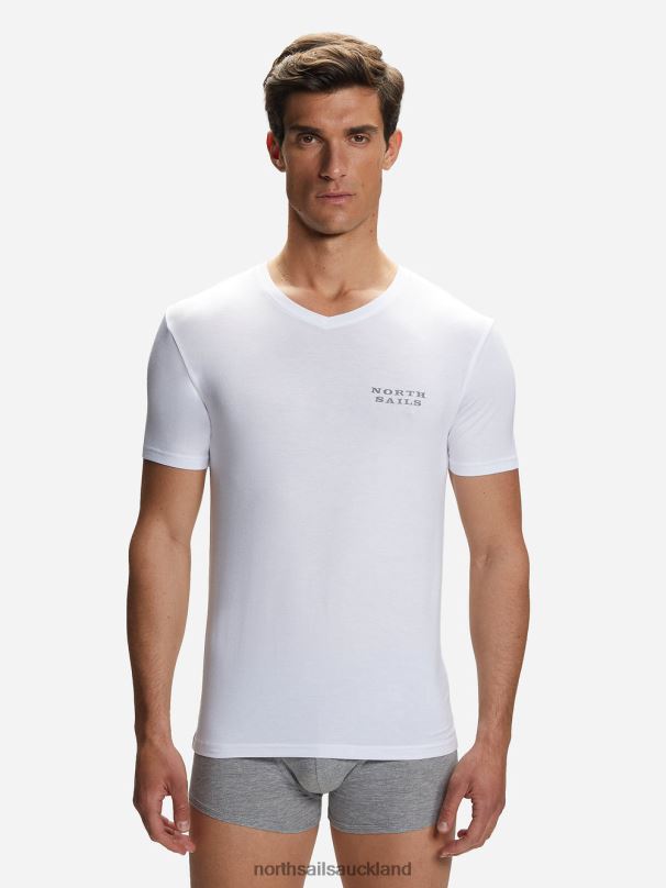 BAMBOO V-NECK T-SHIRT White Clothing Men X20HV495 North Sails